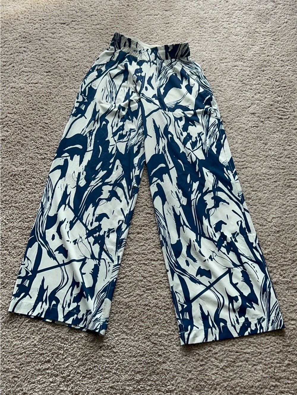 Lululemon Swift Wide-Leg Mid-Rise Pant Whimsical Meld WP Bone Mineral Blue SZ 0 - Picture 7 of 15